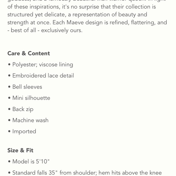 Anthropologie Maeve Embroidered Lace Mini Dress - Picture 5 of 5